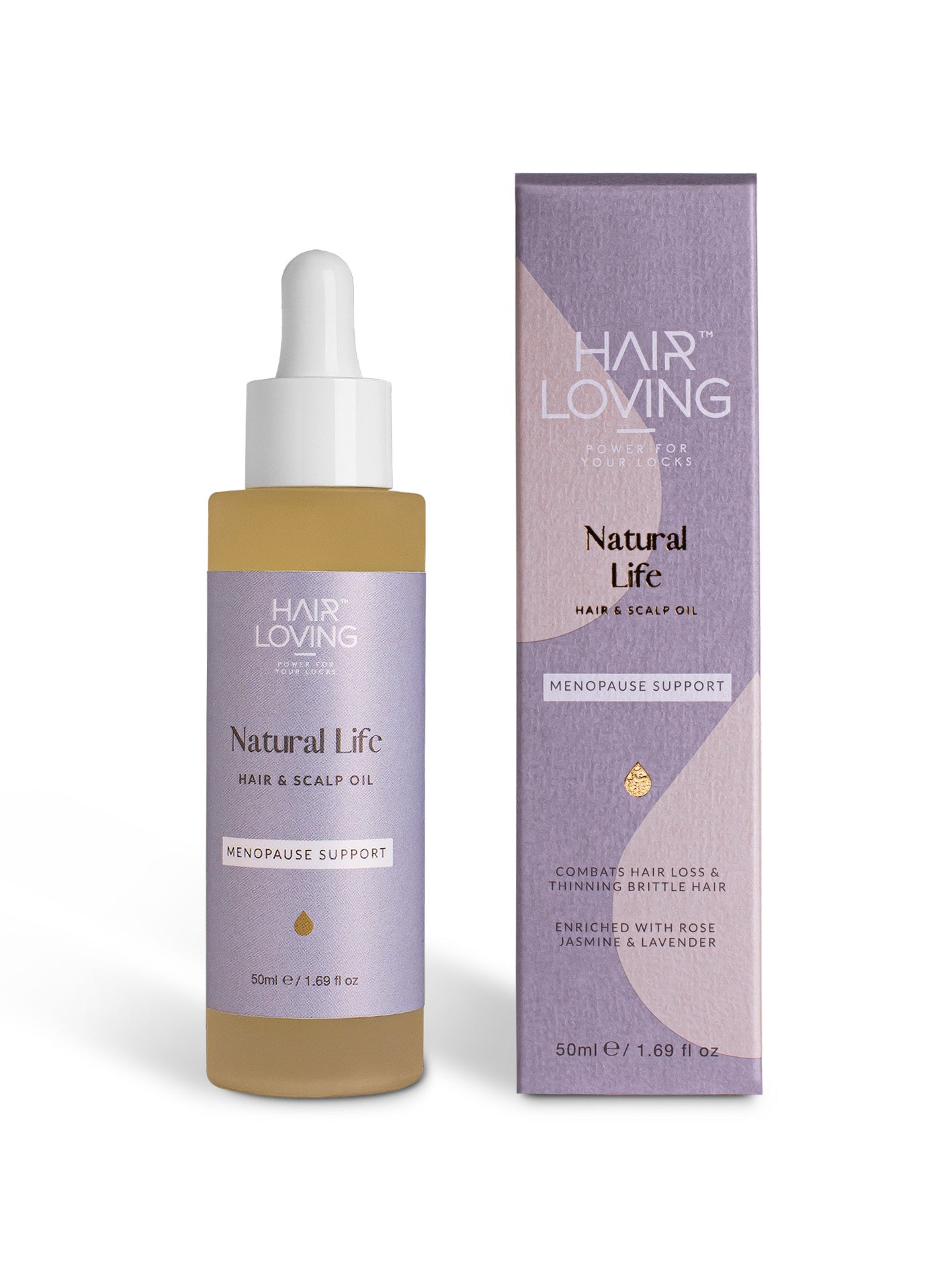 Menopause Hair Regrowth Bundle – Natural Support for Thinning Hair During Midlife | Natural Life Hair Oil & Derma Roller Combo