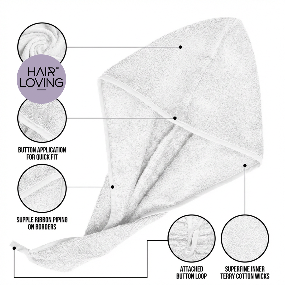 Luxury Hair Towel Wrap | Super Absorbent Microfiber Dryer