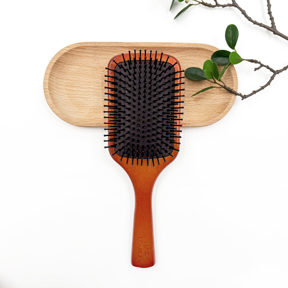 Hair Loving Wooden Paddle Brush – Anti-Breakage Detangling & Gentle Scalp Massage for All Hair Types
