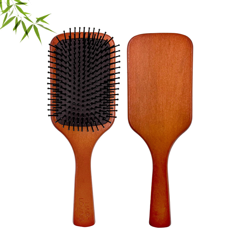 Hair Loving Wooden Paddle Brush – Anti-Breakage Detangling & Gentle Scalp Massage for All Hair Types