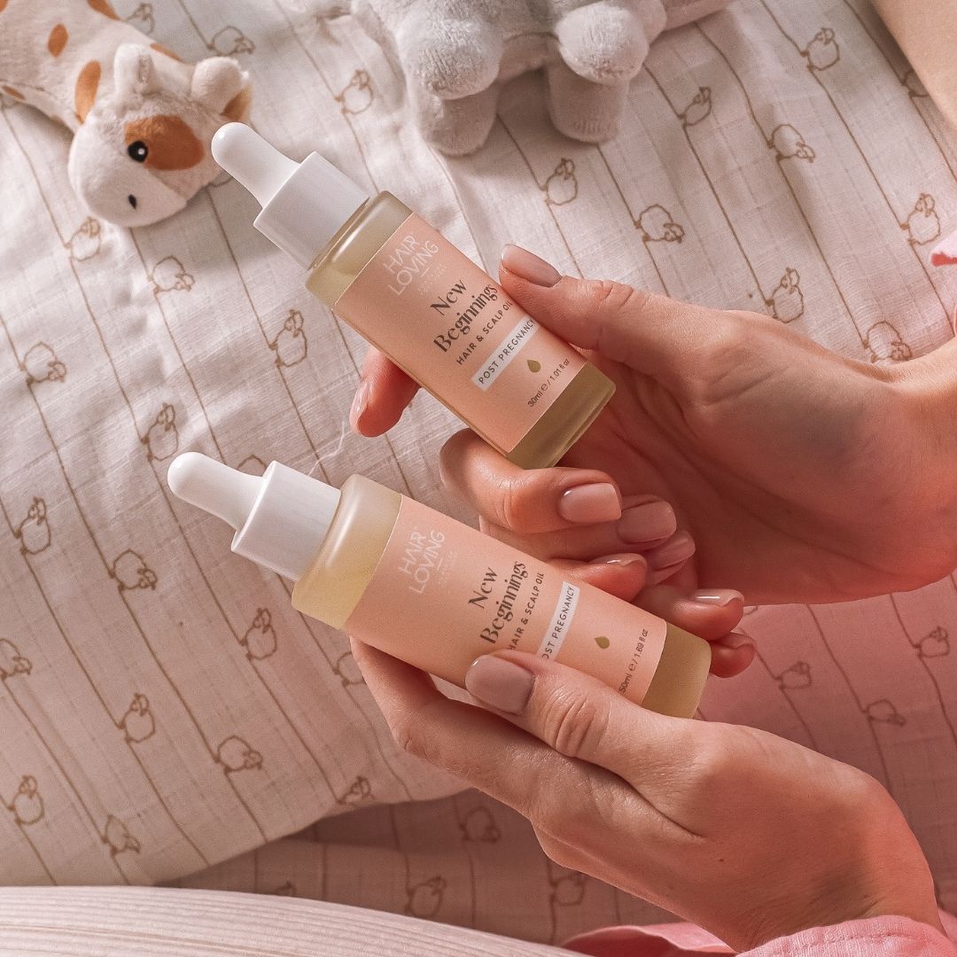 Postpartum Hair Regrowth Bundle – Restore Hair After Pregnancy Naturally | New Beginning Hair Oil & Derma Roller Combo