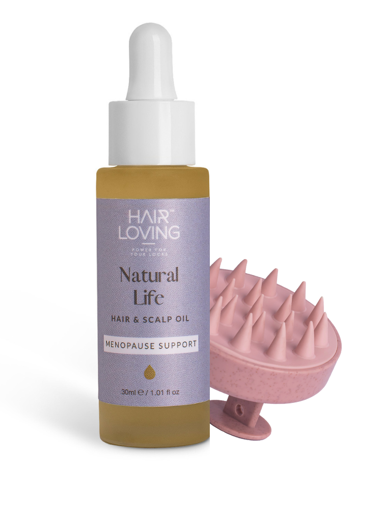 Natural Life Menopause Hair Oil (30ml) and Scalp Massager Bundle